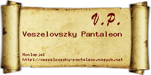 Veszelovszky Pantaleon névjegykártya